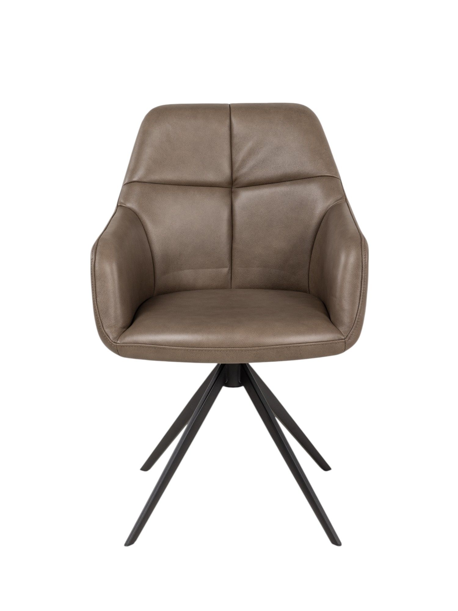 Draaibare armstoel TERANO - Bruin leder