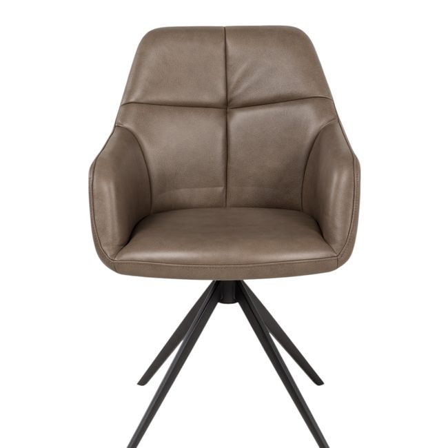 Draaibare armstoel TERANO - Bruin leder