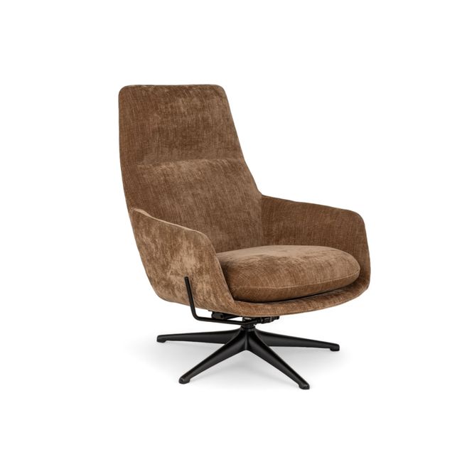 Fauteuil + voetbank MARINELLA - Teddy Brown