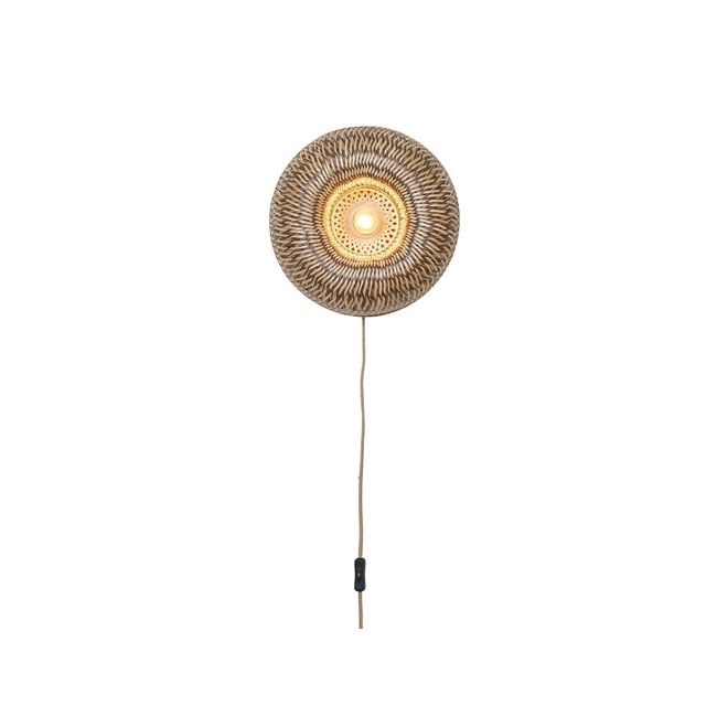 Wandlamp BARBADOS - Naturel/Bruin bamboe