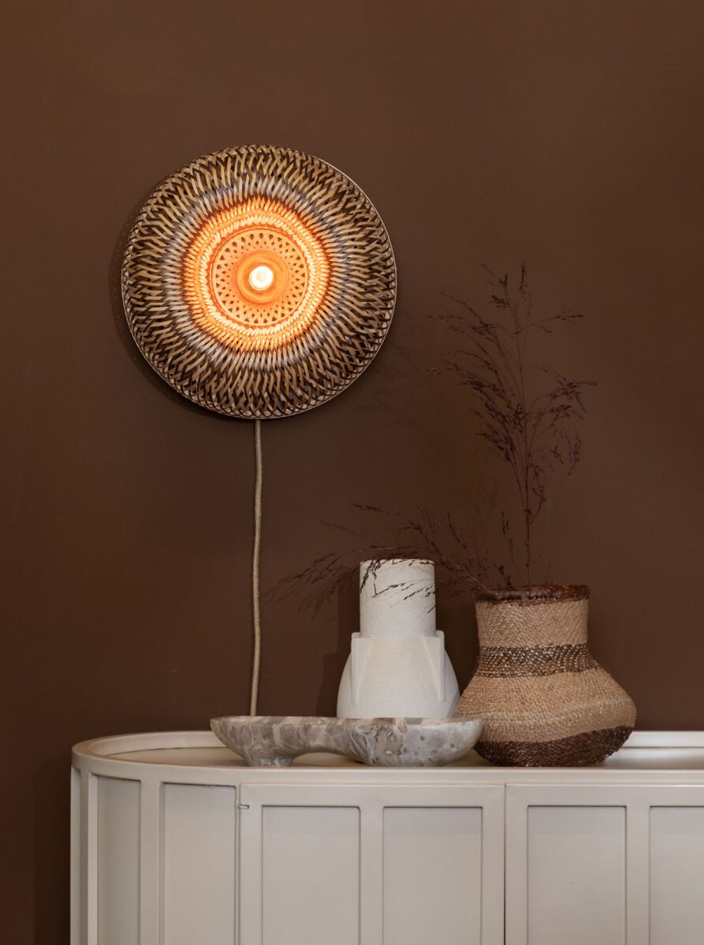 Wandlamp BARBADOS - Naturel/Bruin bamboe IAR BARW011NB