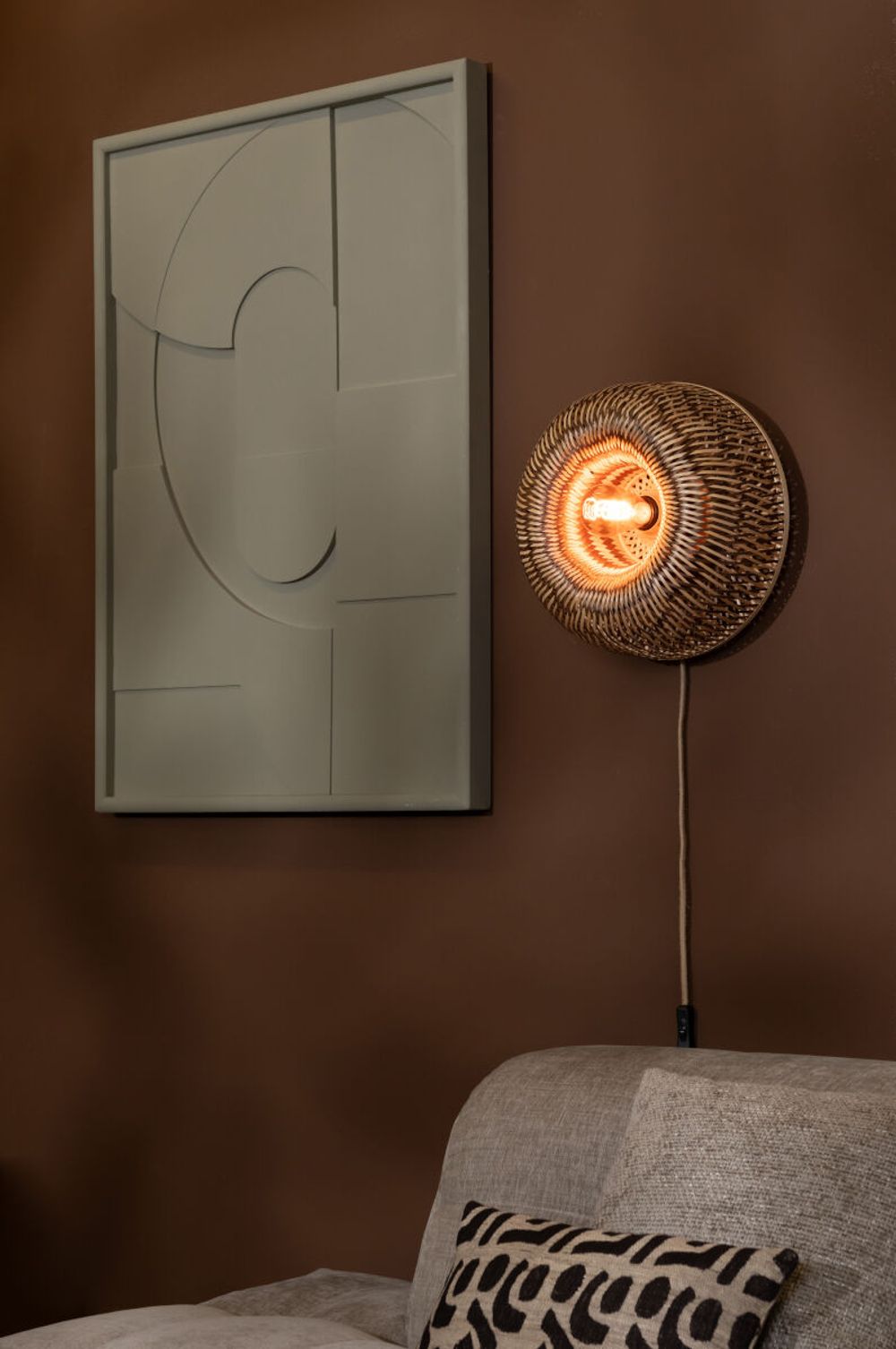 Wandlamp BARBADOS - Naturel/Bruin bamboe IAR BARW011NB