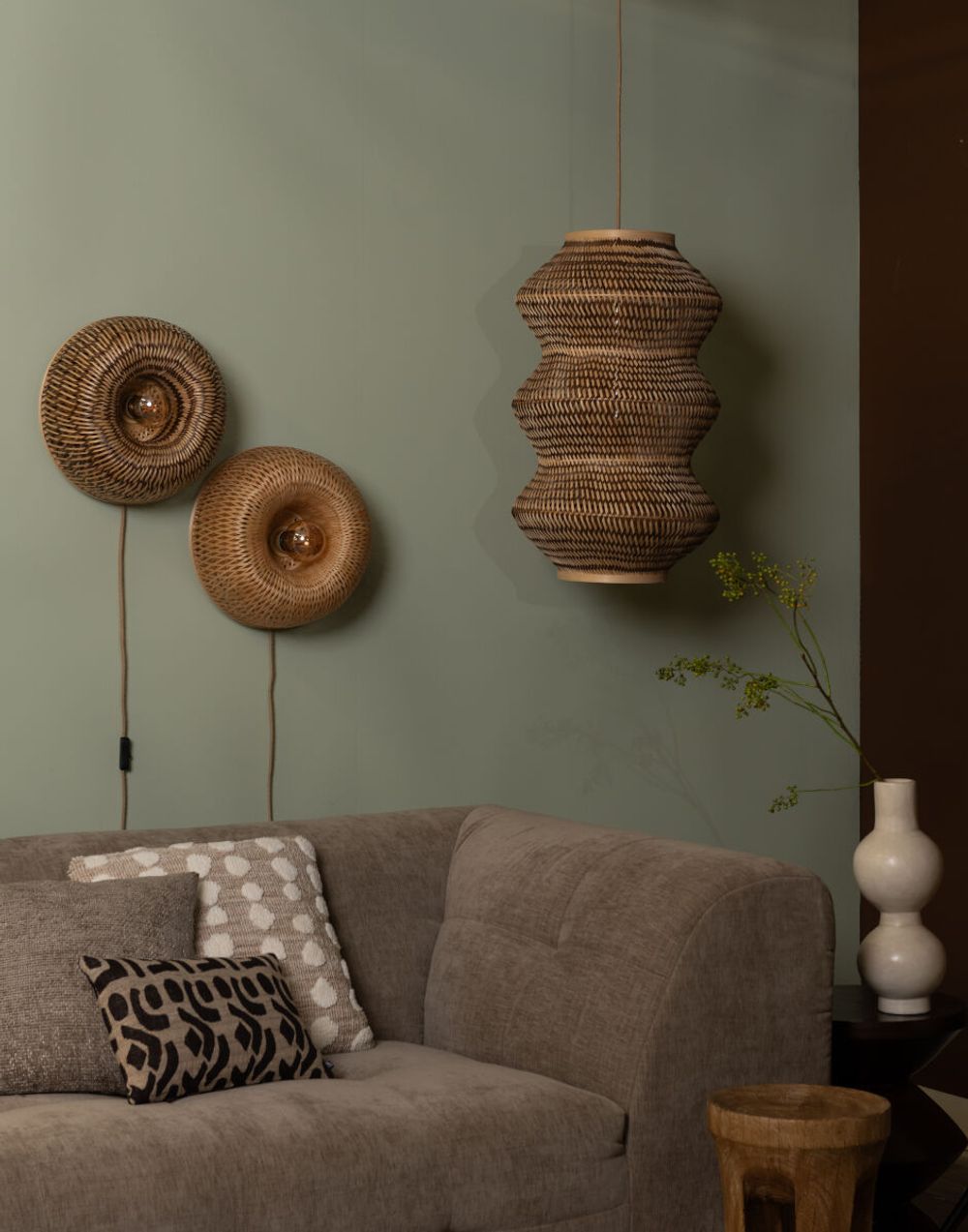 Wandlamp BARBADOS - Naturel/Bruin bamboe IAR BARW011NB