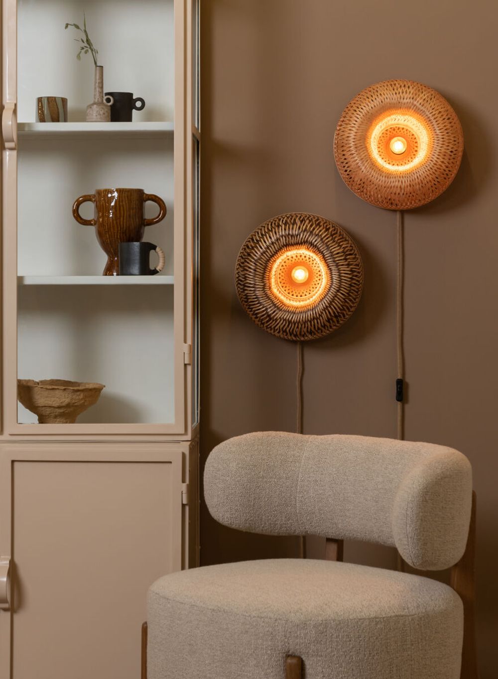 Wandlamp BARBADOS - Naturel/Bruin bamboe IAR BARW011NB