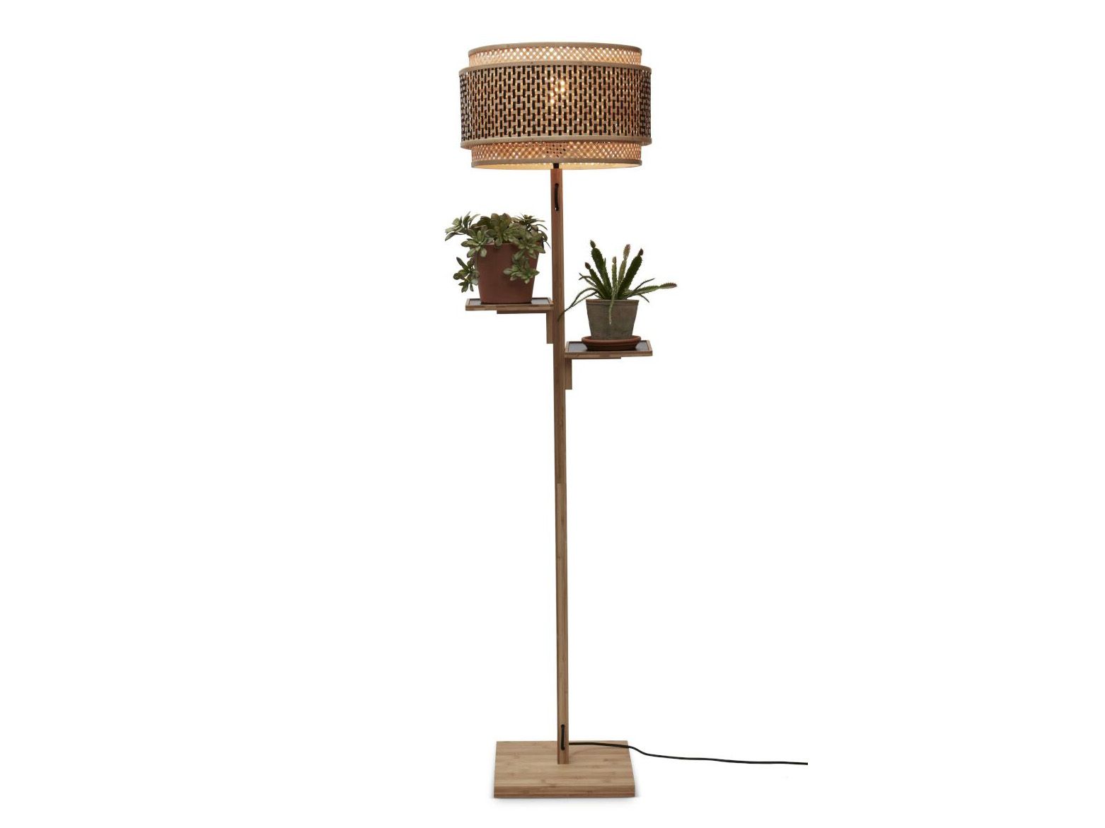 Vloerlamp BHUTAN - Bamboe/Zwart IAR BHUTAN-F-FL-N-4025-BN