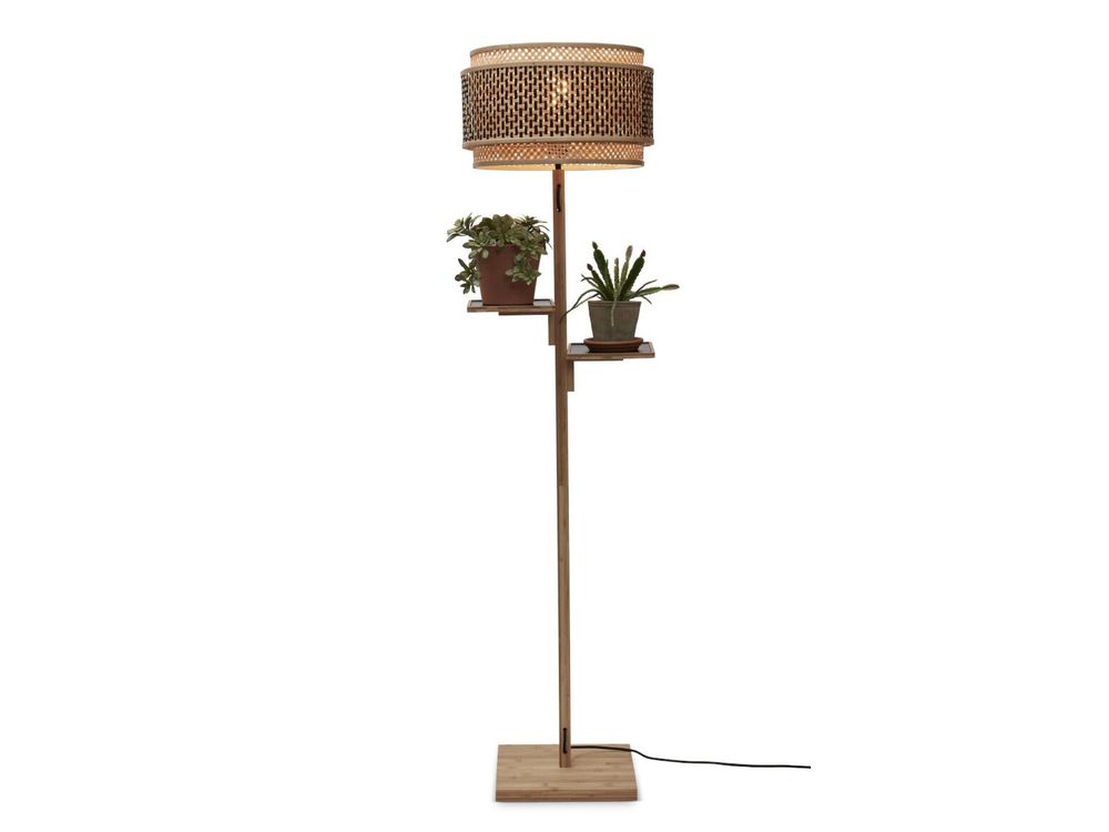 Vloerlamp BHUTAN - Bamboe/Zwart IAR BHUTAN-F-FL-N-4025-BN