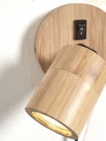 Wandspot JAVA - Zwart bamboe IAR JAVA-WS1-N