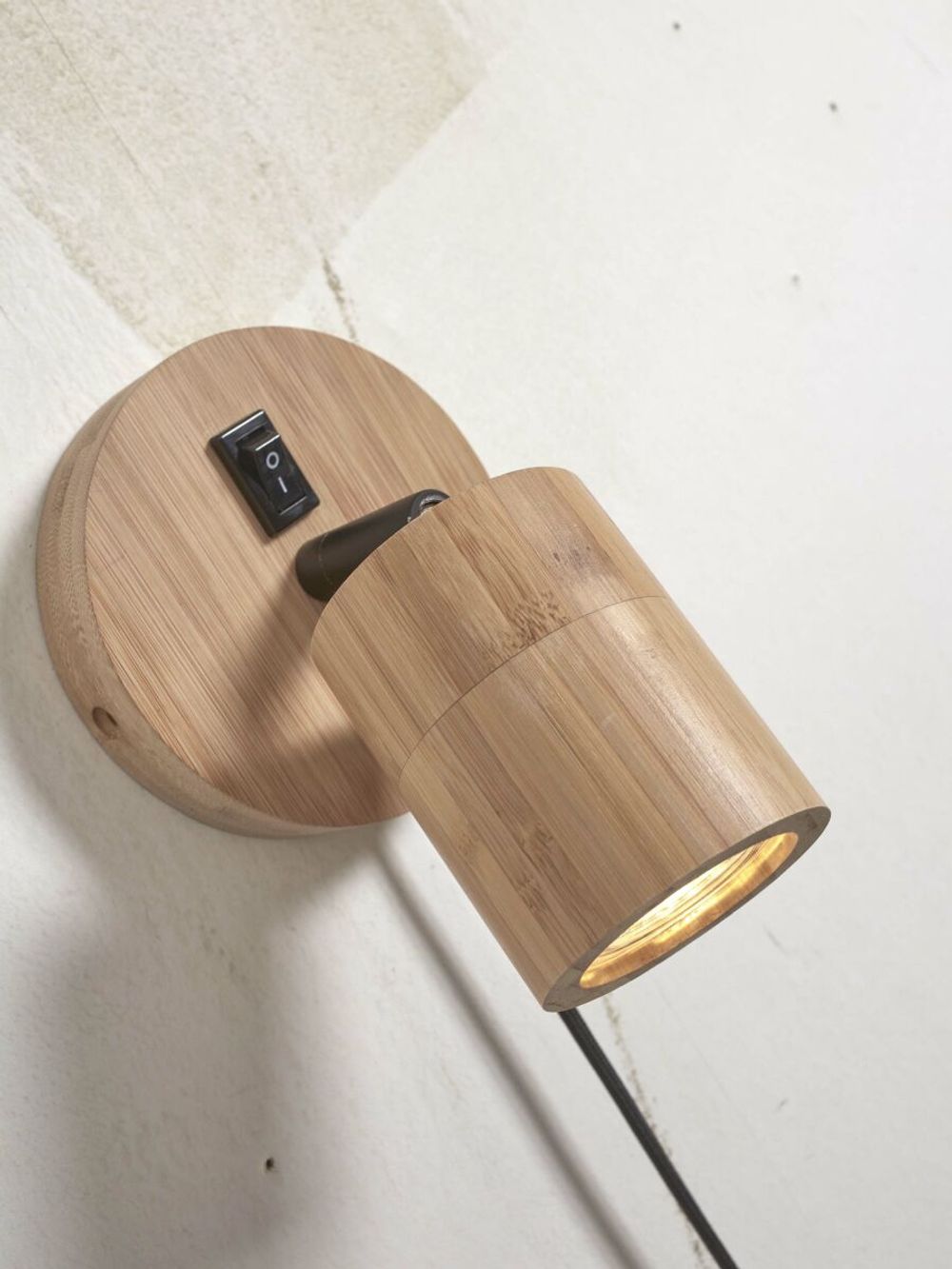 Wandspot JAVA - Zwart bamboe IAR JAVA-WS1-N