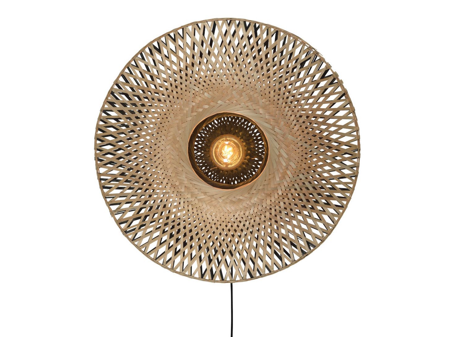 Wandlamp KALIMANTAN - Naturel/Zwart bamboe