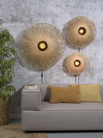 Wandlamp KALIMANTAN - Naturel/Zwart bamboe IAR KALIMANTAN-W15-BN