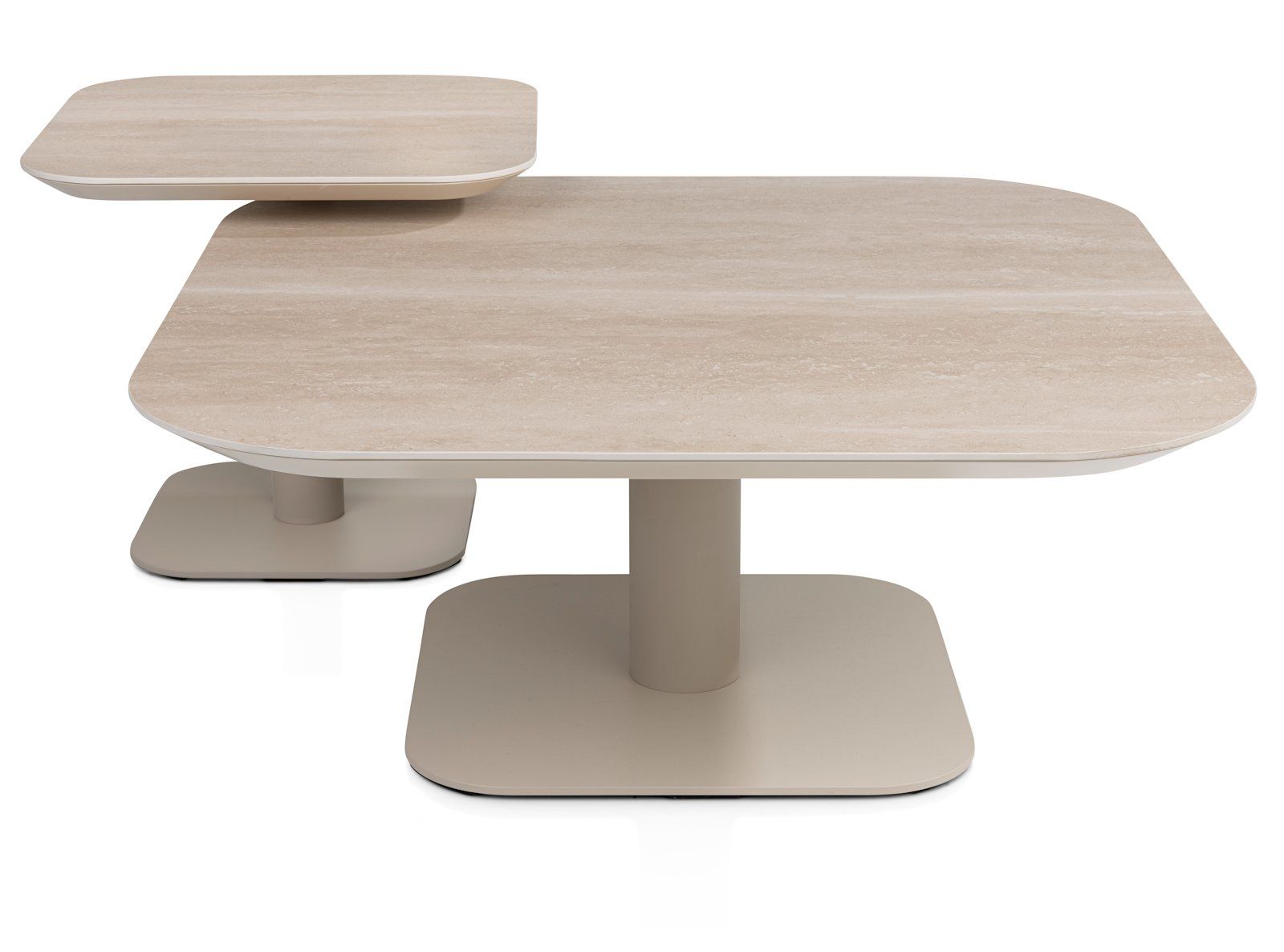 Salontafel 50 x 50 cm - keramiek blad Travertin