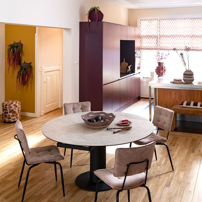 Uitschuifbare tafel AVELLINO - Crème Keramiek