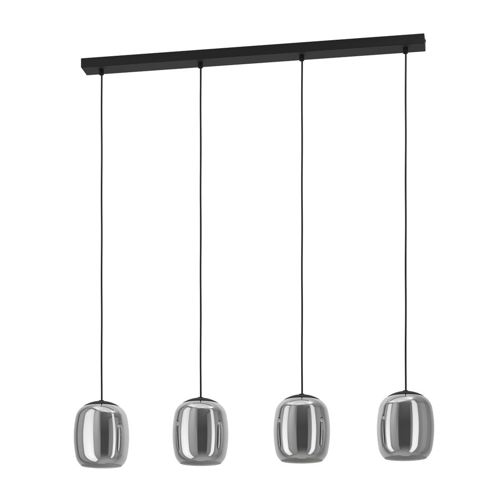Hanglamp CIAMPINO - Zwart staal/Glas gestoomd EGL 901193