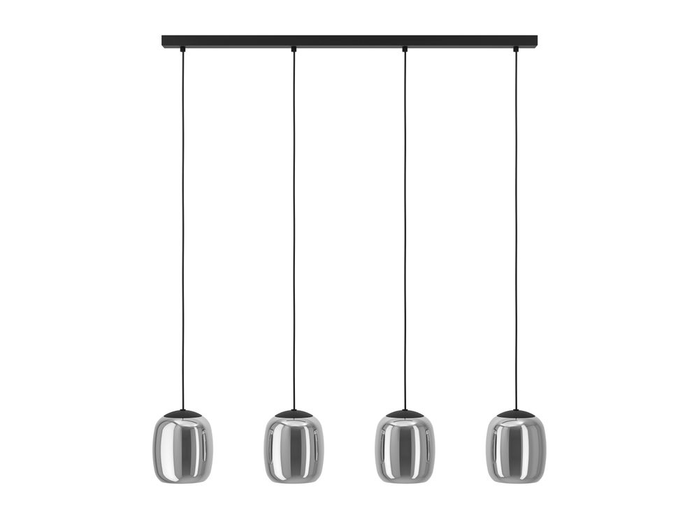 Hanglamp CIAMPINO - Zwart staal/Glas gestoomd EGL 901193