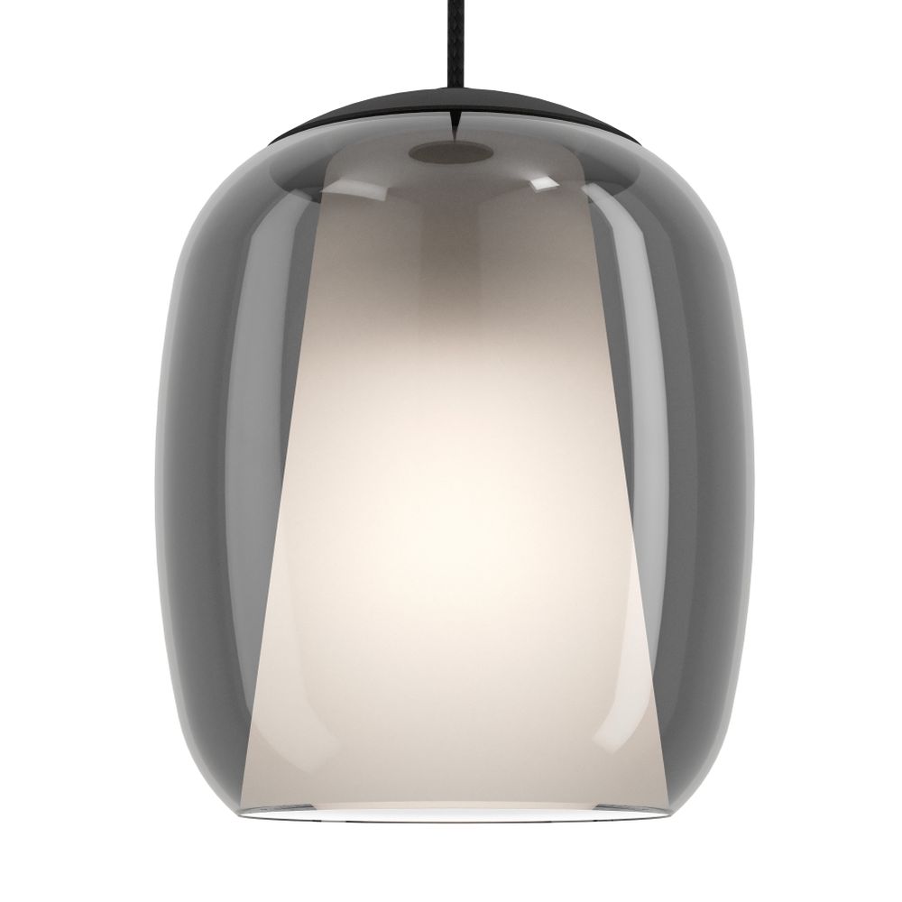 Hanglamp rond CIAMPINO - Zwart staal/Glas gestoomd EGL 901194