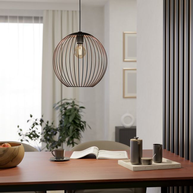 Hanglamp ALMANZORA - Zwart/Koper