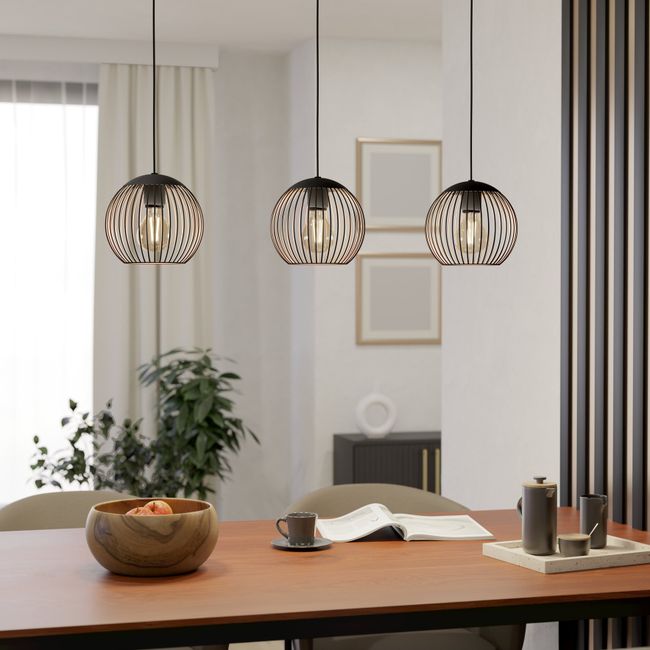 Hanglamp ALMANZORA - Zwart/Koper