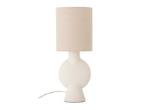 Tafellamp SERGIO - Wit keramiek/Beige linnen BLM 82058599