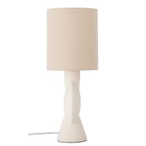 Tafellamp SERGIO - Wit keramiek/Beige linnen BLM 82058599