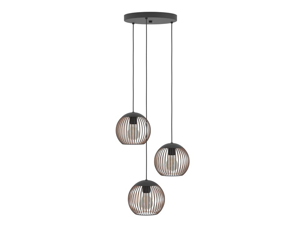 Hanglamp rond ALMANZORA - Zwart/Koper EGL 901871