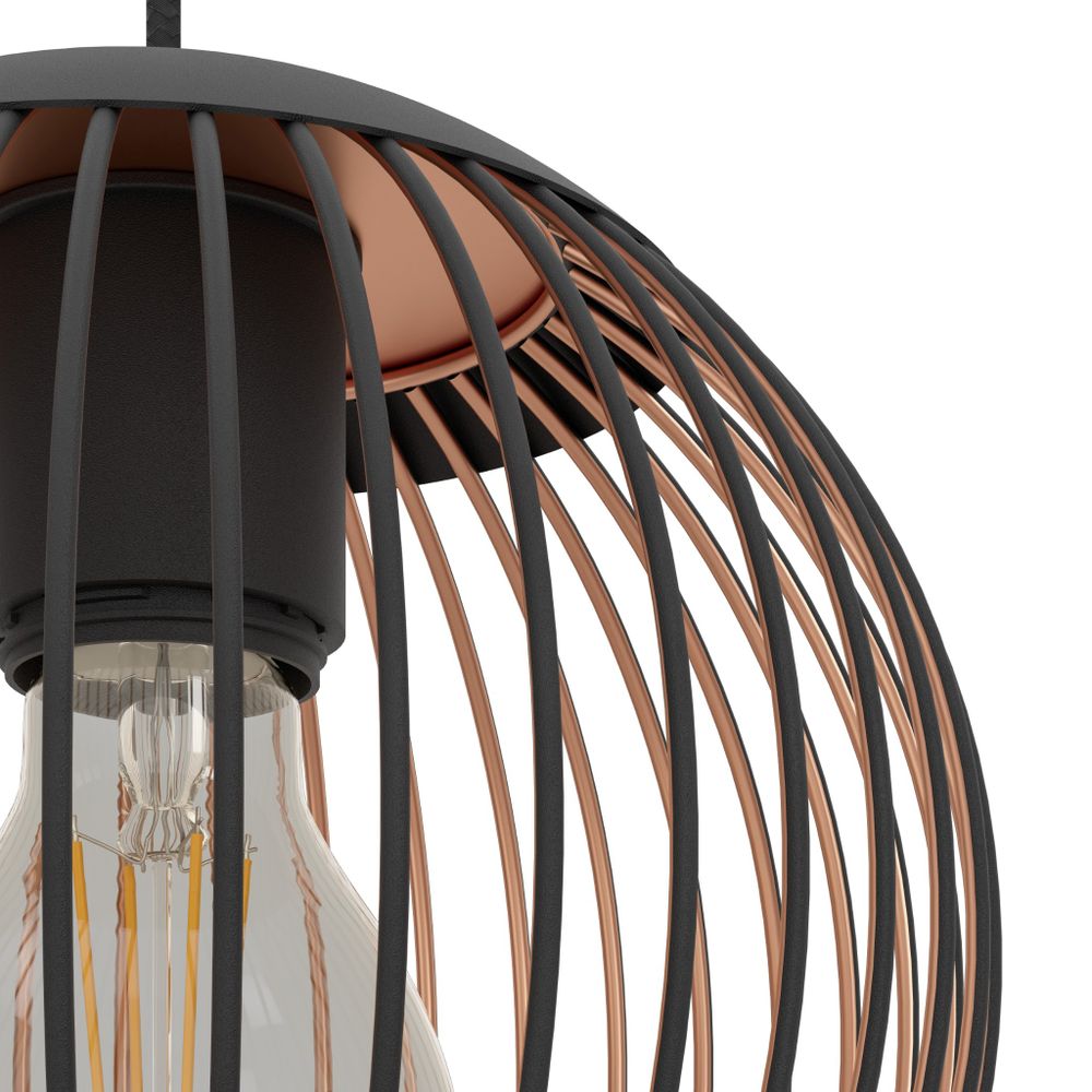 Hanglamp rond ALMANZORA - Zwart/Koper EGL 901871