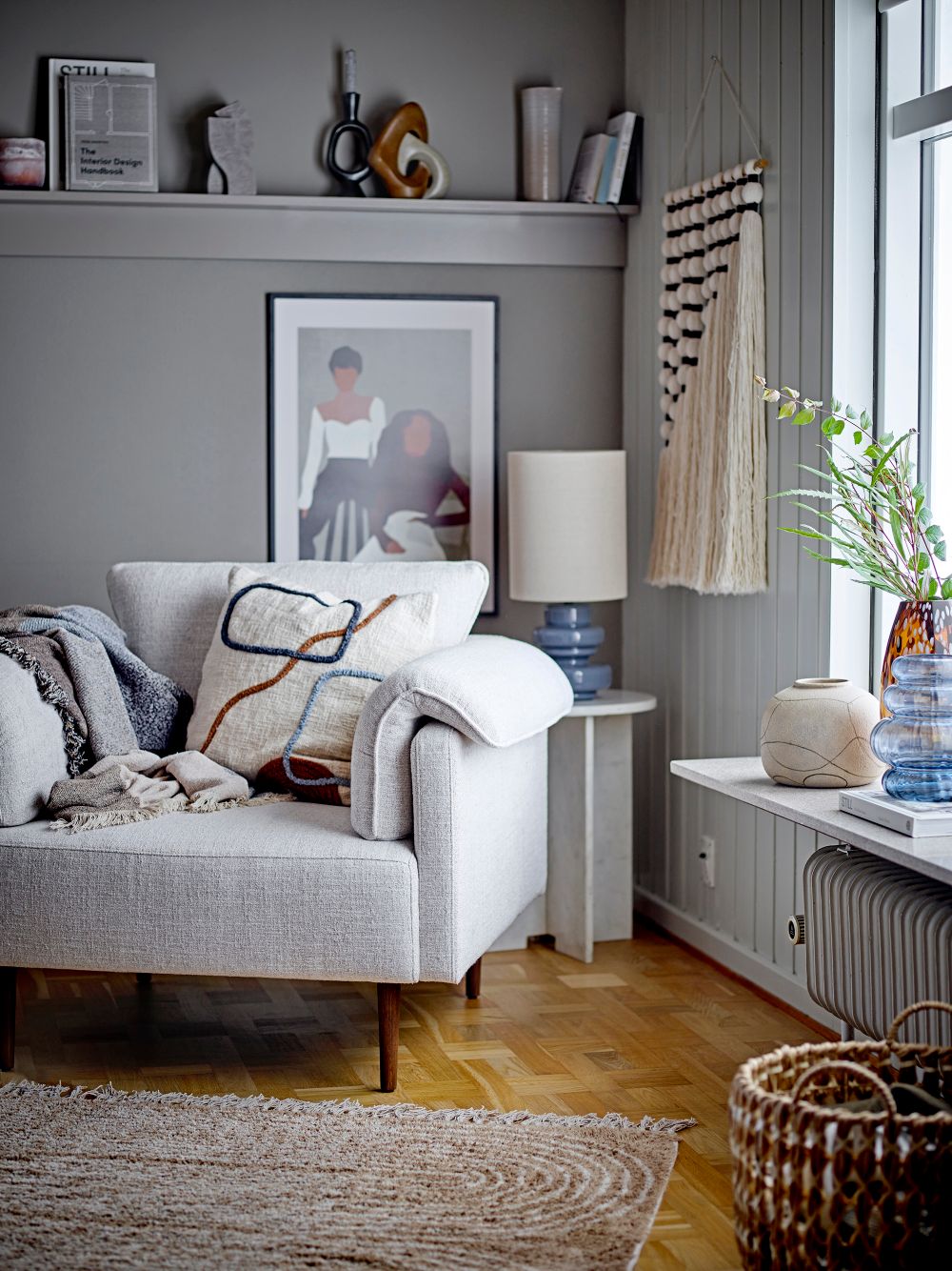 Tafellamp FABIOLA - Blauw/Crème BLM 82054160