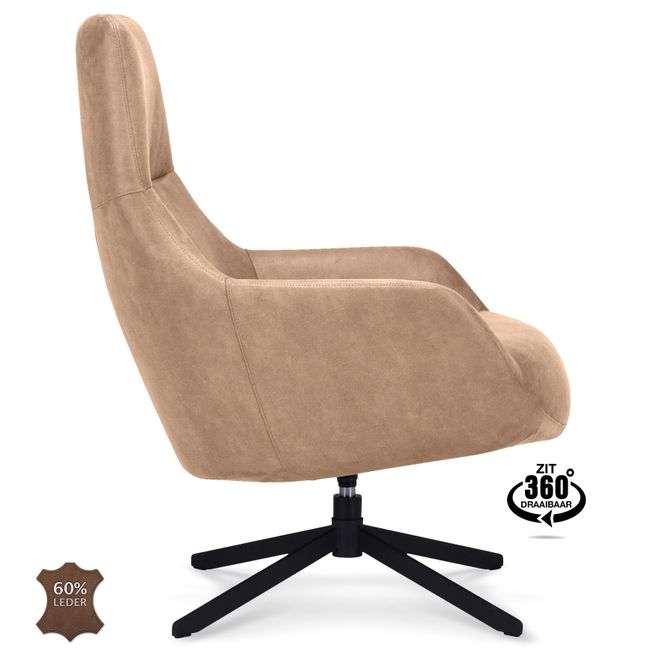 Draaifauteuil MONTANA - Leder Liver