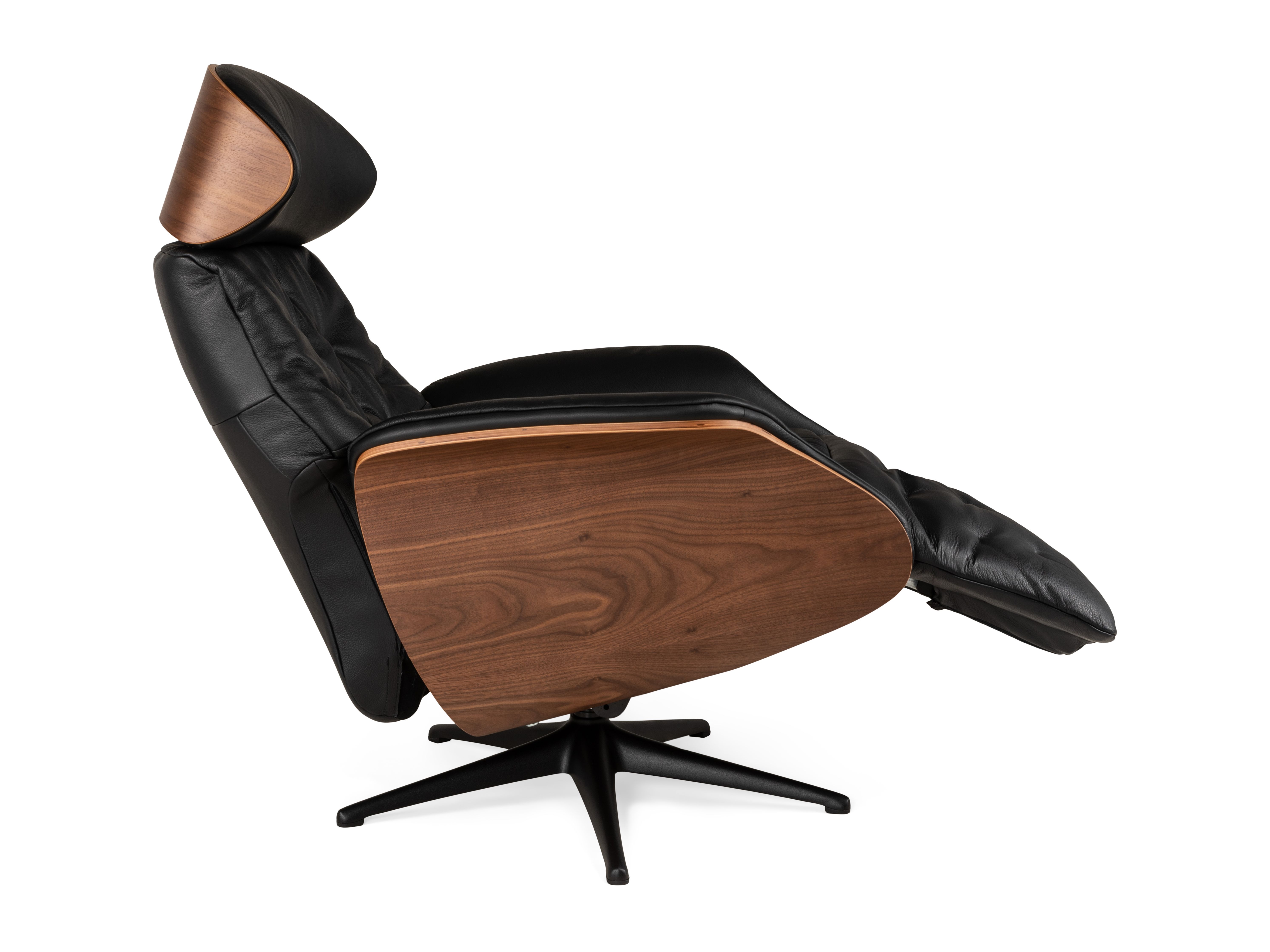 Elektr. relaxfauteuil met accu VOLDEN - Zwart lede