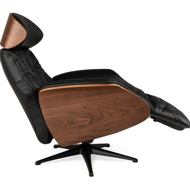 Elektr. relaxfauteuil met accu VOLDEN - Zwart lede