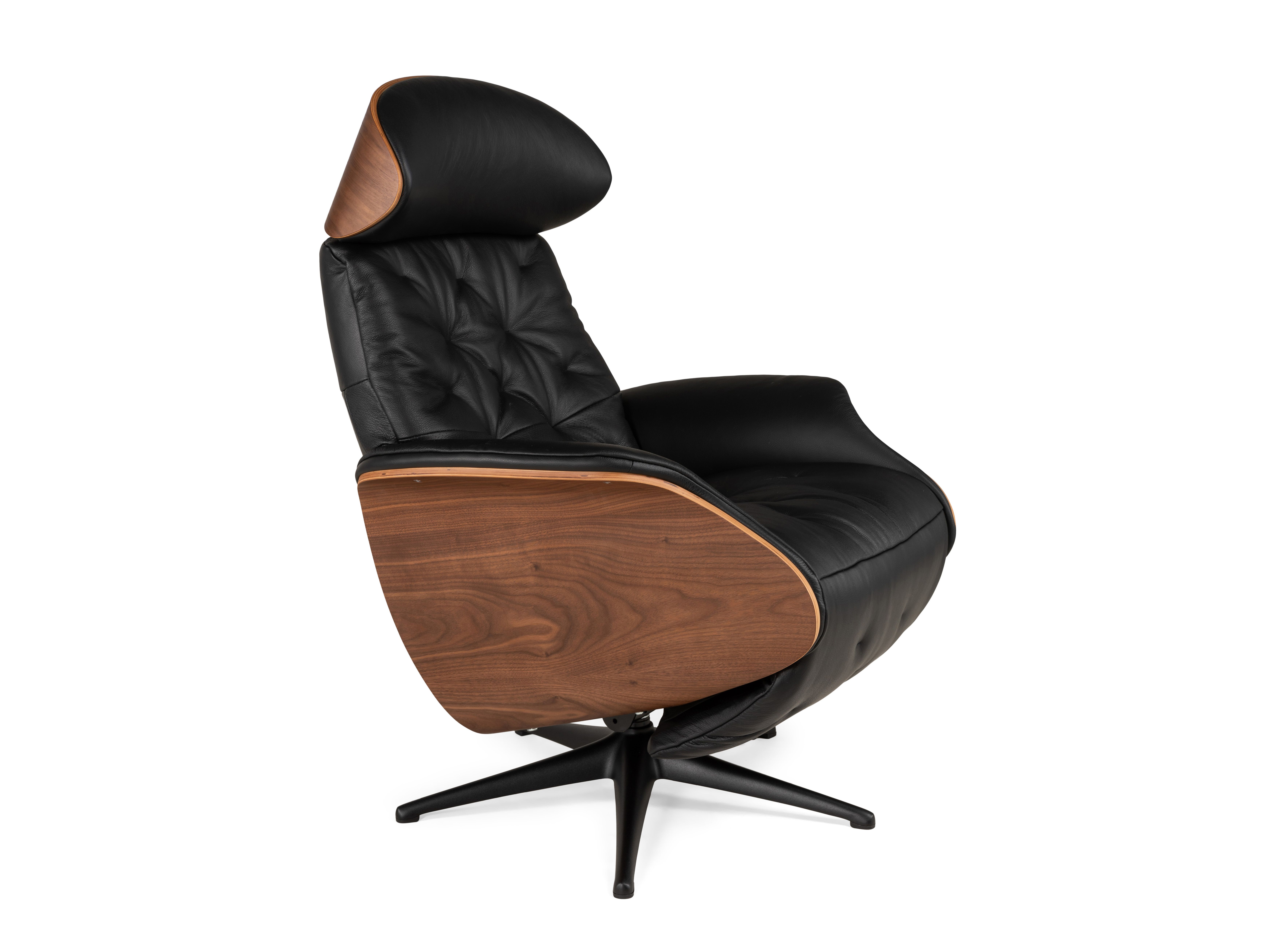 Elektr. relaxfauteuil met accu VOLDEN - Zwart lede