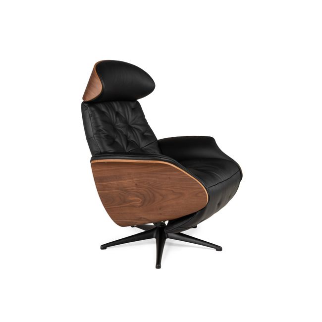 Elektr. relaxfauteuil met accu VOLDEN - Zwart lede