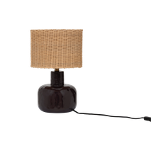 Tafellamp VRIDEN - Paars Keramiek / Rotan UNC 108183