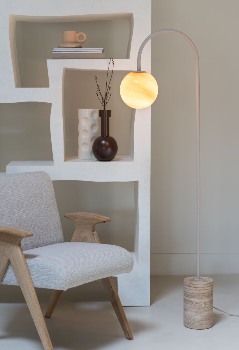 Vloerlamp TIVOLI - Zand Travertijn