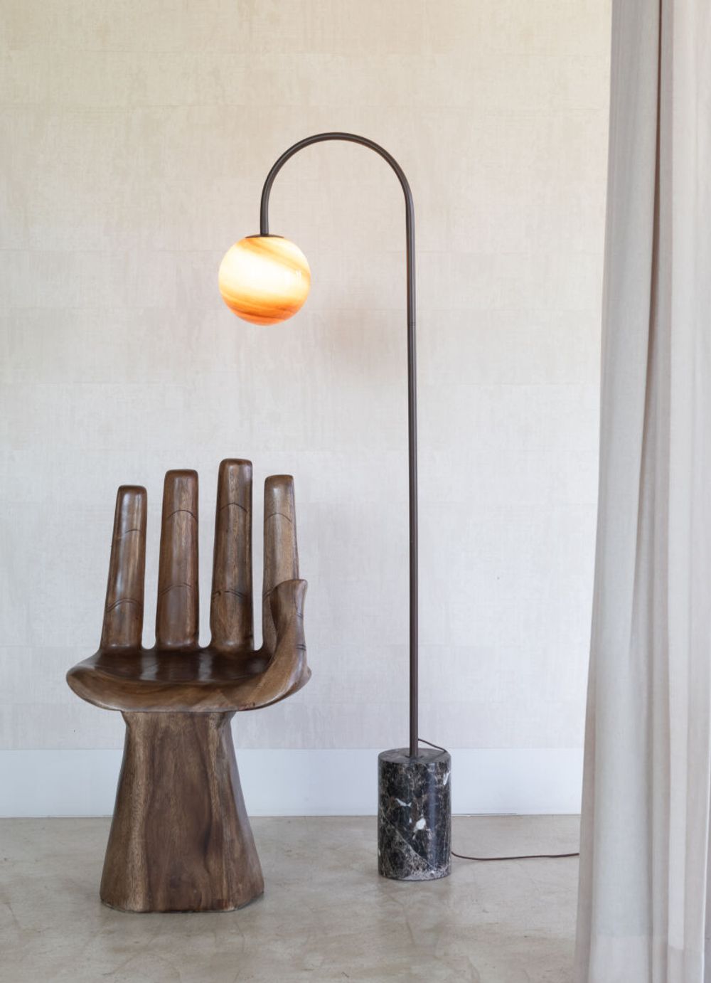 Vloerlamp TIVOLI - Bruin Marmer IAR TIVF030BR