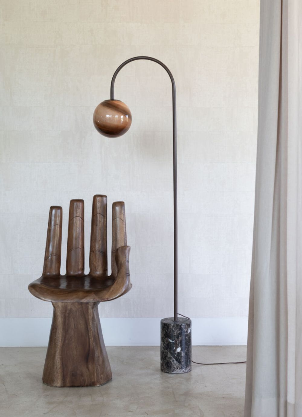 Vloerlamp TIVOLI - Bruin Marmer IAR TIVF030BR