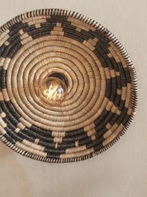 Plafondlamp ANDROS - Zwart / Naturel Zeegras IAR ANDC011BN