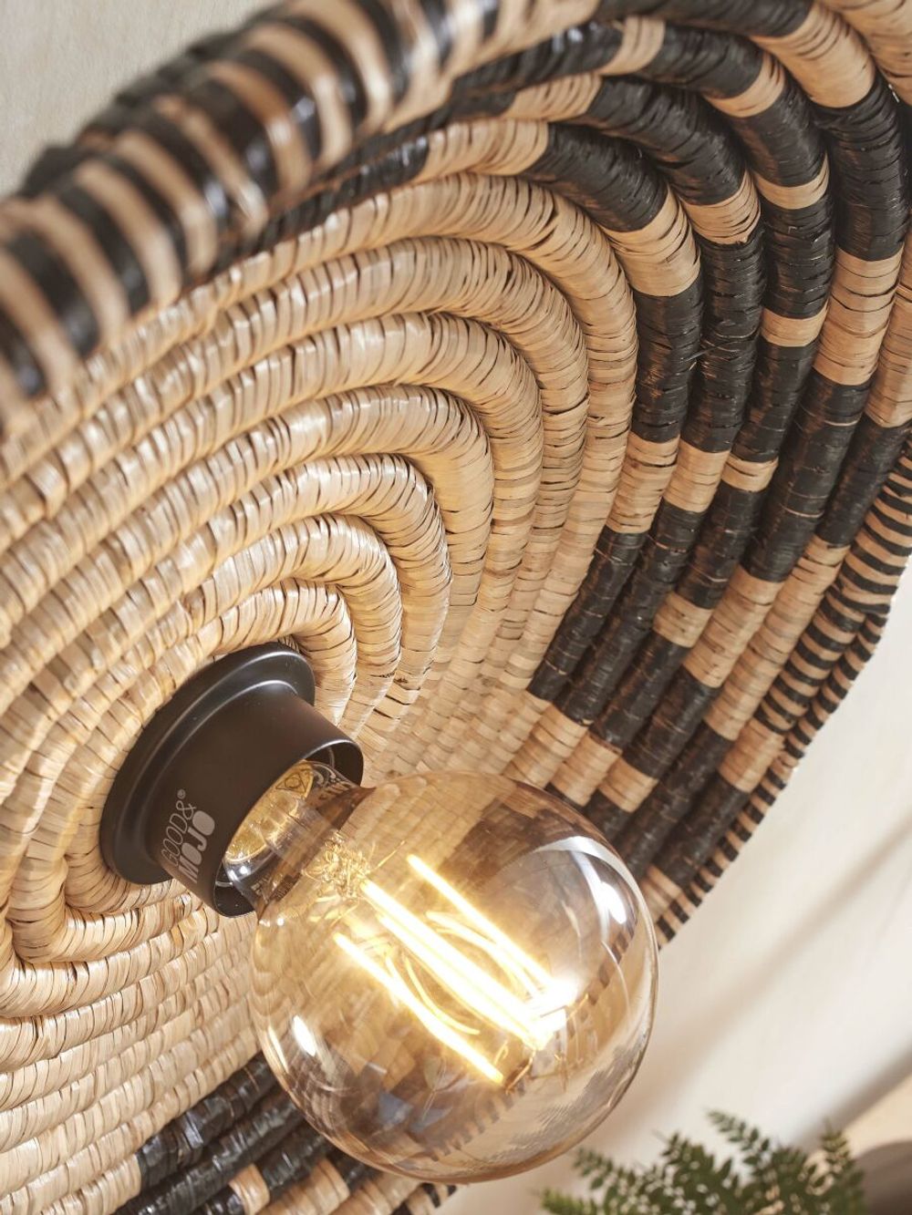 Plafondlamp ANDROS - Zwart / Naturel Zeegras IAR ANDC011BN