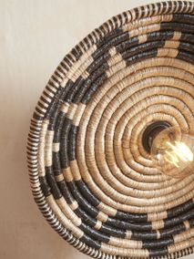 Plafondlamp ANDROS - Zwart / Naturel Zeegras IAR ANDC011BN