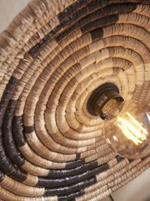 Wandlamp ANDROS - Zwart / Naturel Zeegras IAR ANDW031BW