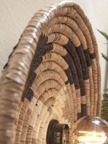 Wandlamp ANDROS - Zwart / Naturel Zeegras IAR ANDW031BW