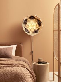Wandlamp ANDROS - Zwart / Naturel Zeegras IAR ANDW031BW