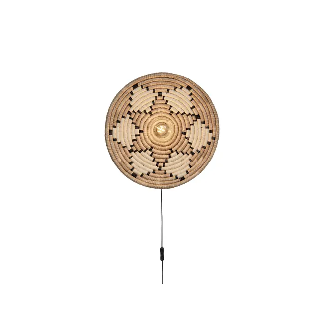 Wandlamp ANDROS - Wit / Naturel Zeegras