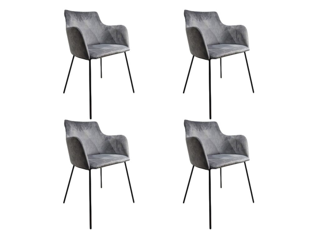 Set van 4 eetkamerstoelen VENICE - Blauw C-FDF-VE-SET1