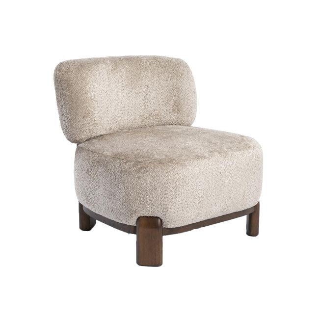 Fauteuil RHODI - Champagne/Walnoot