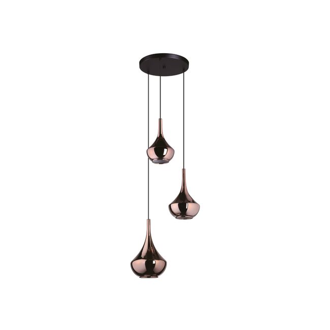 Hanglamp ALMOSTER - Koper/Glas gestoomd