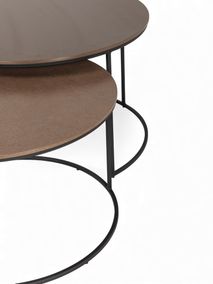 Set van 2 salontafels HARLOW - Brushed / Hammered  MXF-308-001-COP