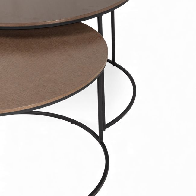 Set van 2 salontafels HARLOW - Brushed / Hammered