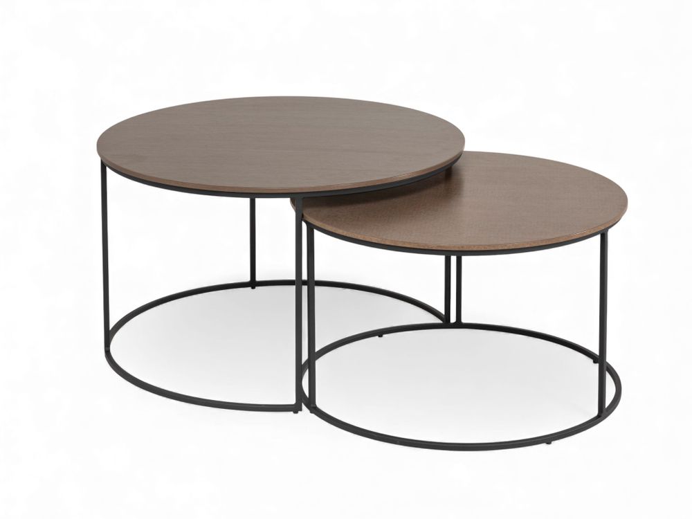 Set van 2 salontafels HARLOW - Brushed / Hammered  MXF-308-001-COP