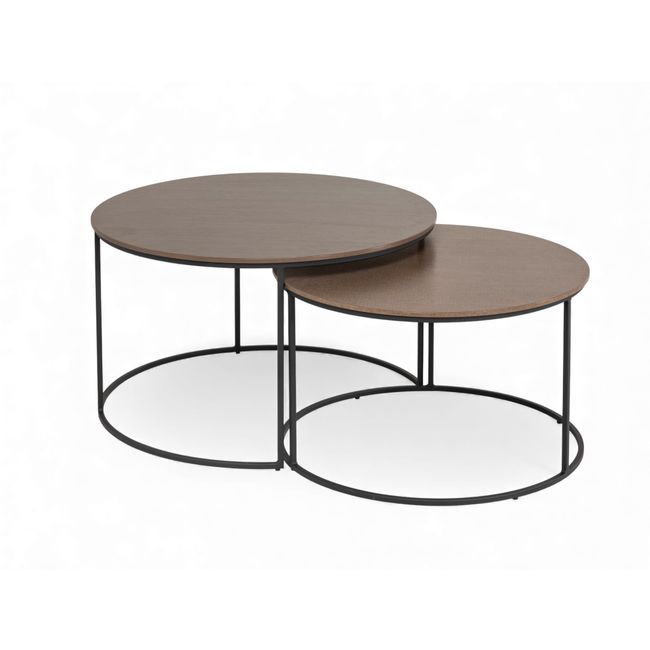 Set van 2 salontafels HARLOW - Brushed / Hammered