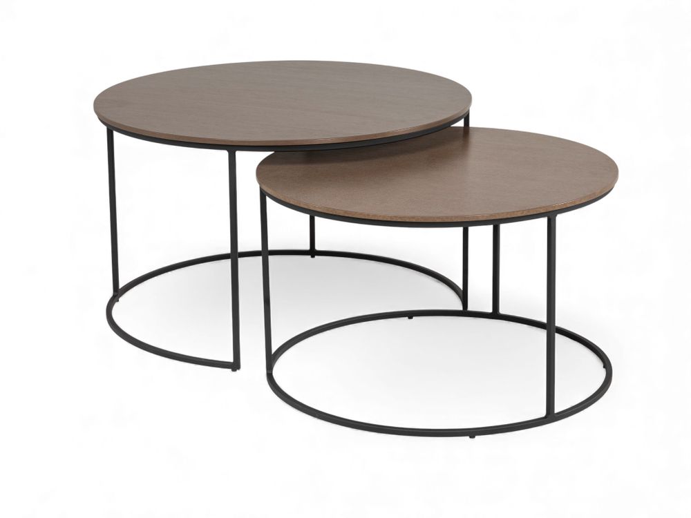 Set van 2 salontafels HARLOW - Brushed / Hammered  MXF-308-001-COP